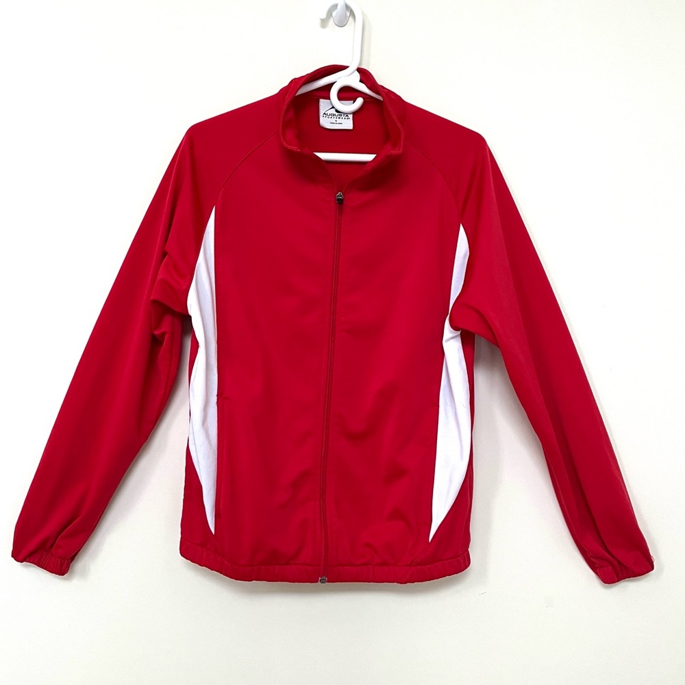 Vintage Augusta ~ Zip-up Track Jacket ~ Clear Red with White Details ~ Small